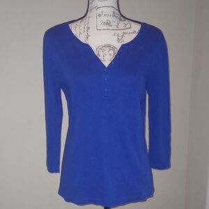 Karen Scott Royal Blue 3/4 Sleeve Top